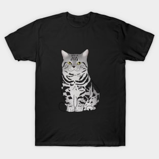 Cute Grey Tiger Cat, Love Cats T-Shirt